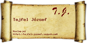 Tejfel József névjegykártya