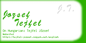 jozsef tejfel business card